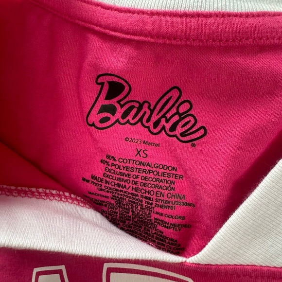 Barbie crop top. Pink and white Size XS.. - Picture 3 of 3